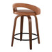 Grotto - Upholstered Fixed-Height Counter Stool With Walnut Wood Base (Set of 2)