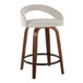 Grotto - Upholstered Fixed-Height Counter Stool With Walnut Wood Base (Set of 2)