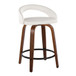 Grotto - Upholstered Fixed-Height Counter Stool With Walnut Wood Base (Set of 2)