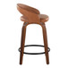 Grotto - Upholstered Fixed-Height Counter Stool With Walnut Wood Base (Set of 2)