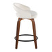 Grotto - Upholstered Fixed-Height Counter Stool With Walnut Wood Base (Set of 2)
