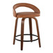 Grotto - Upholstered Fixed-Height Counter Stool With Walnut Wood Base (Set of 2)