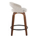Grotto - Upholstered Fixed-Height Counter Stool With Walnut Wood Base (Set of 2)