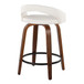 Grotto - Upholstered Fixed-Height Counter Stool With Walnut Wood Base (Set of 2)