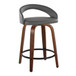 Grotto - Upholstered Fixed-Height Counter Stool With Walnut Wood Base (Set of 2)