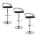 Grotto - Adjustable Barstool - Chrome Metal, Light Grey Wood