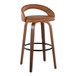 Grotto - Upholstered Fixed-Height Barstool (Set of 2) - Walnut Wood