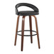 Grotto - Upholstered Fixed-Height Barstool (Set of 2) - Walnut Wood