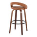 Grotto - Upholstered Fixed-Height Barstool (Set of 2) - Walnut Wood