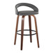 Grotto - Upholstered Fixed-Height Barstool (Set of 2) - Walnut Wood