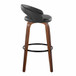 Grotto - Upholstered Fixed-Height Barstool (Set of 2) - Walnut Wood