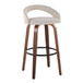 Grotto - Upholstered Fixed-Height Barstool (Set of 2) - Walnut Wood