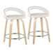 Grotto - Upholstered Fixed-Height Counter Stool With Natural Wood Base (Set of 2)