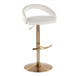 Grotto - Upholstered Adjustable Barstool - Gold Metal Base
