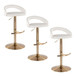 Grotto - Upholstered Adjustable Barstool - Gold Metal Base