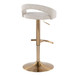 Grotto - Upholstered Adjustable Barstool - Gold Metal Base