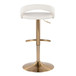 Grotto - Upholstered Adjustable Barstool - Gold Metal Base
