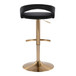 Grotto - Upholstered Adjustable Barstool - Gold Metal Base