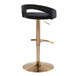 Grotto - Upholstered Adjustable Barstool - Gold Metal Base