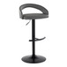 Grotto - Upholstered Adjustable Barstool - Black Metal Base