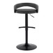 Grotto - Upholstered Adjustable Barstool - Black Metal Base