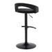 Grotto - Upholstered Adjustable Barstool - Black Metal Base