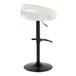 Grotto - Upholstered Adjustable Barstool - Black Metal Base