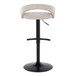 Grotto - Upholstered Adjustable Barstool - Black Metal Base