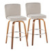 Henry - Fixed-Height XL Barstool (Set of 2) - Walnut Wood