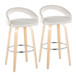 Grotto - 30" Upholstered Fixed-Height Barstool (Set of 2) - Natural Wood