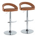 Grotto - Upholstered Adjustable Barstool - Chrome Metal Base