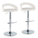 Grotto - Upholstered Adjustable Barstool - Chrome Metal Base