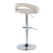 Grotto - Upholstered Adjustable Barstool - Chrome Metal Base
