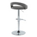 Grotto - Upholstered Adjustable Barstool - Chrome Metal Base