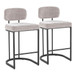 Demi - Fixed-Height Barstool (Set of 2) - Black Metal Base