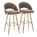 Renee - Upholstered Fixed-Height Barstool (Set of 2) - Gold Base