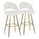 Renee - Upholstered Fixed-Height Barstool (Set of 2) - Gold Base