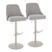 Studded - Marcel Adjustable Barstool (Set of 2) - Pearl Gray Metal