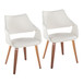 Curvo - High Back Upholstered Chair (Set of 2) - Walnut Wood Legs