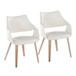 Curvo - High Back Upholstered Chair (Set of 2) - Whitewashed Wood Legs
