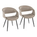 Curvo - Upholstered Chair (Set of 2) - Black Metal Legs