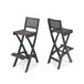 Outdoor Folding Acacia Wood Barstools With Rattan Backrest And Seat