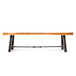 Outdoor Dining Bench, Patio Backless Bench - Teak / Black