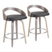 Grotto - Counter Stool (Set of 2) - Light Gray Wood And Black Faux Leather