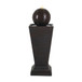 35.5" Tall Column Fountain With LED Lights, Retro Outdoor Decor, Weather Resistant Feature - Dark Brown