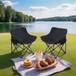 2 Pieces Outdoor Camping Chairs Folding / Portable, Comfortable Seating, Durable Steel Fram
