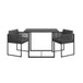 3 Piece Nesting Outdoor Bistro Set - Dark Gray
