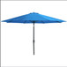 Solar LED Patio Umbrella With Crank Lift And Tilt, 8 Ribs, UV Resistant Canopy For Pool, Backyard & Patio (Without Base) - Blue