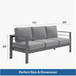 All-Weather Patio Sofa With Cushions, 3 Seat Outdoor Couch
