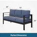 All-Weather Patio Sofa With Cushions, 3 Seat Outdoor Couch